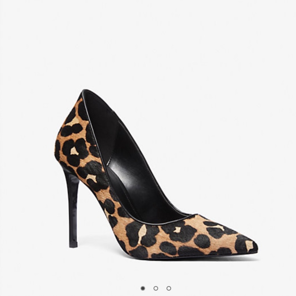 NWOB! Michael Kors Keke leopard calf hair heels, NEVER WORN. Size 7.